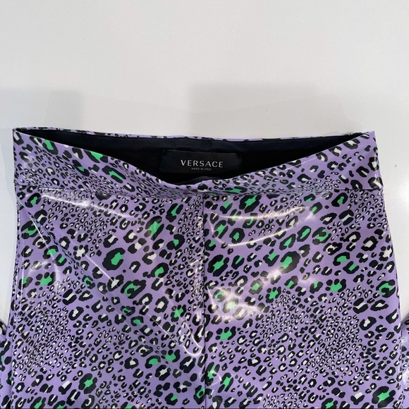 SOLD🚫AUTHENTIC NWOT Versace Purple Leopard Pants IT36 - Picture 13 of 14